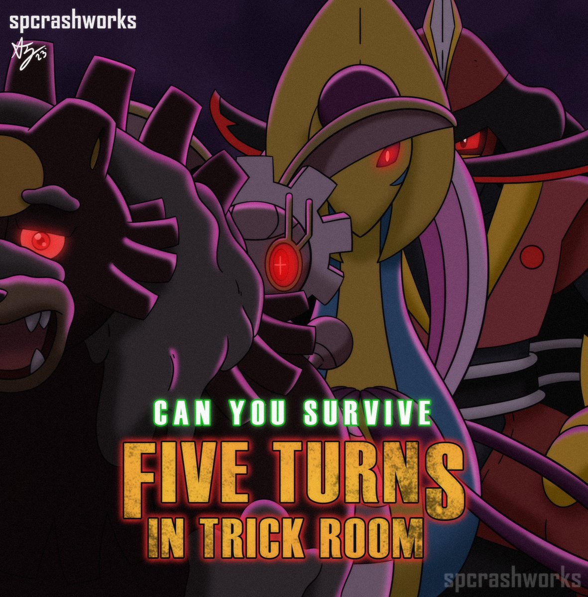 spcrashworks's tweet image. Here’s a thread of my favorite Pokémon Competitive Singles and VGC artwork I’ve drawn 🧵. #pokemon