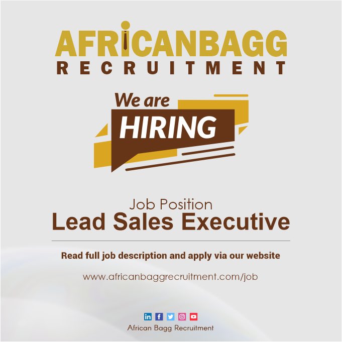 AfricanBagg's tweet photo. We are in search of an efficient and professional full-time Business Development manager with an emphasis on Marketing and Sales to assist in market growth and market penetration.  Apply Now: https://t.co/iDnWYikXoQ https://t.co/i4ukX1rxh5