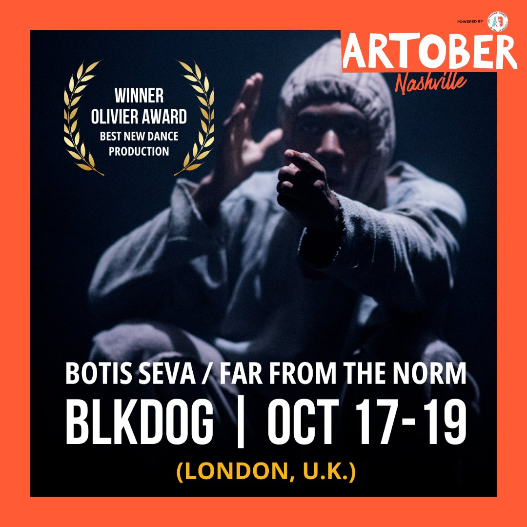 BLKDOG by Botis Seva at <a href="/OZArtsNashville/">OZ Arts Nashville</a> Oct 17-19. Don’t miss this award-winning blend of theater and dance! Tickets $25-$35. Learn more at artobernashville.org

<a href="/botissevafilm/">Botis Seva: Air</a> 

#ArtoberNashville #Artober #NashvilleArts

Artober Content Partner: RSVP Nashville
