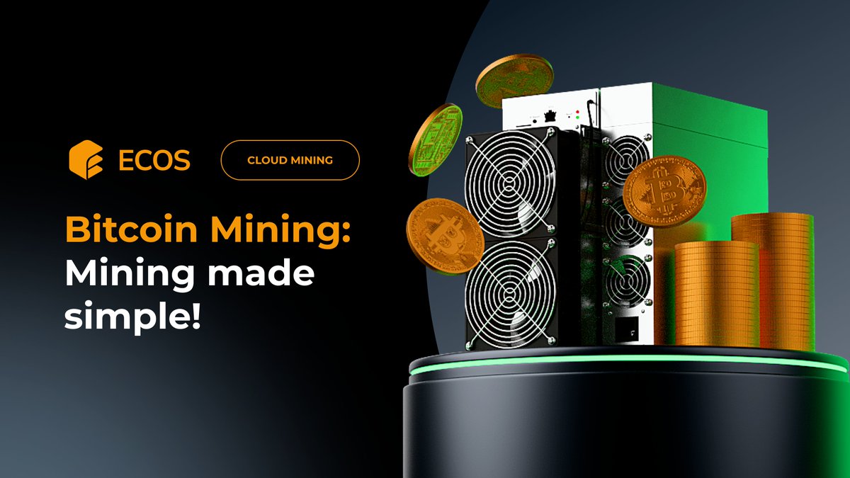 Mining made simple! Start earning in just 3 easy steps with ECOS: - Sign up  for free - Choose your cloud mining plan - Start earning crypto! 💰 Join us  and get