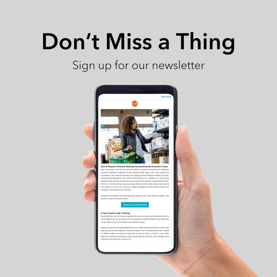 Are you signed up for our emails? Sign up to get timely thought leadership on market research trends and best practices, early access to consumer research, and more: cmbinfo.com/subscribe/

You can unsubscribe at any time.