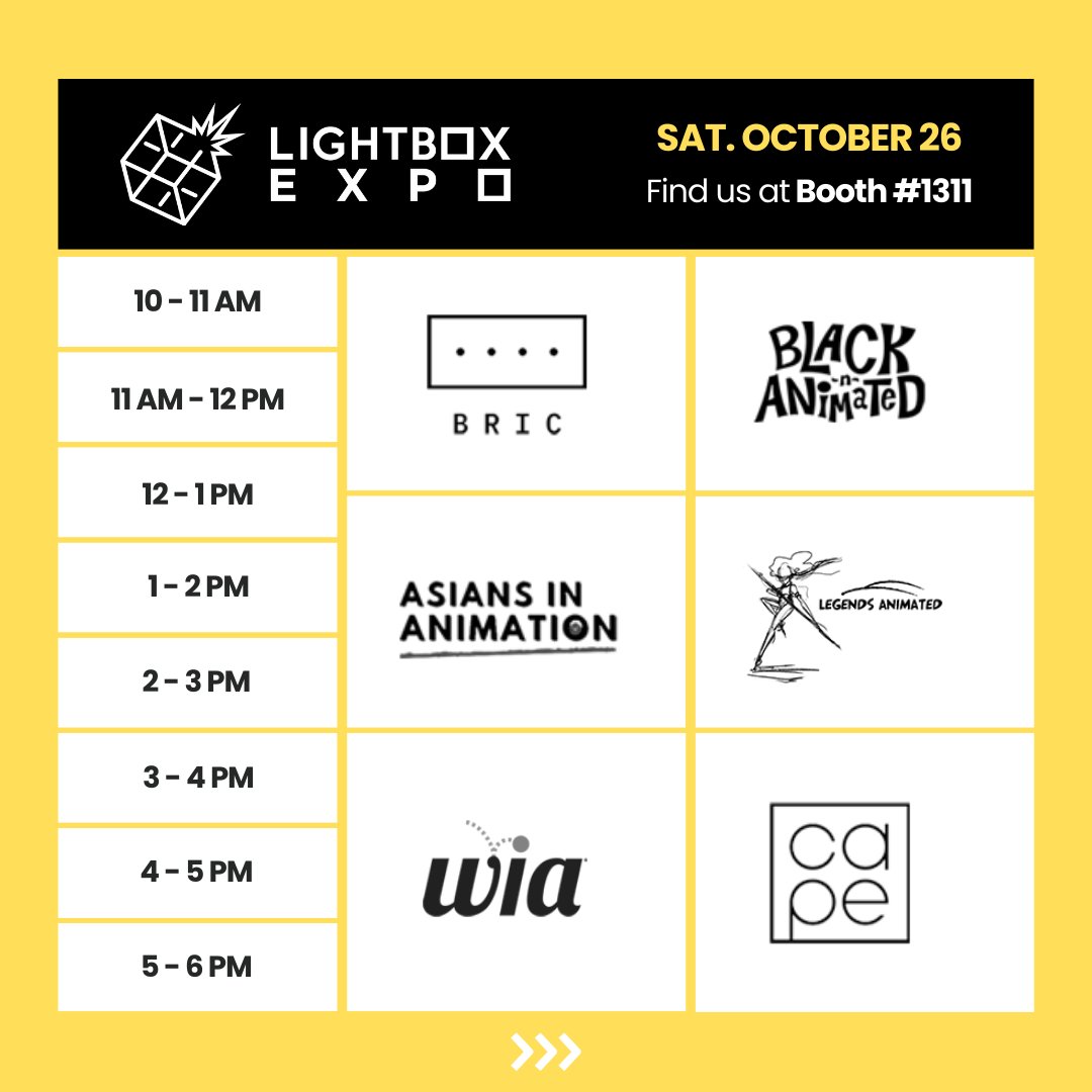 wia_animation's tweet image. We&apos;re going to be at @LightBoxExpo ! Come by and say hello!

Learn more about our programs and initiatives and how WIA advocates for gender justice in animation, VFX, and gaming.

We&apos;ll also be there with fellow members of the Animation Advocacy Collaborative! See you there!