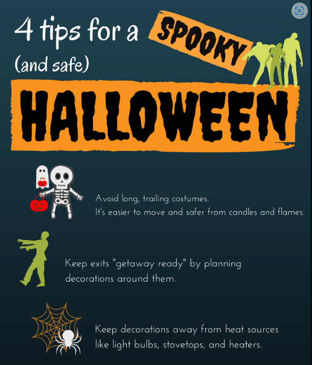 To make sure you have a scary but safe Halloween here are some tips 👻 

Keep your child away from ignition sources
Replace candles in pumpkins with battery powered candle
Remember STOP, DROP and ROLL in case your costume does catch fire
Cool any burns with large amounts of water