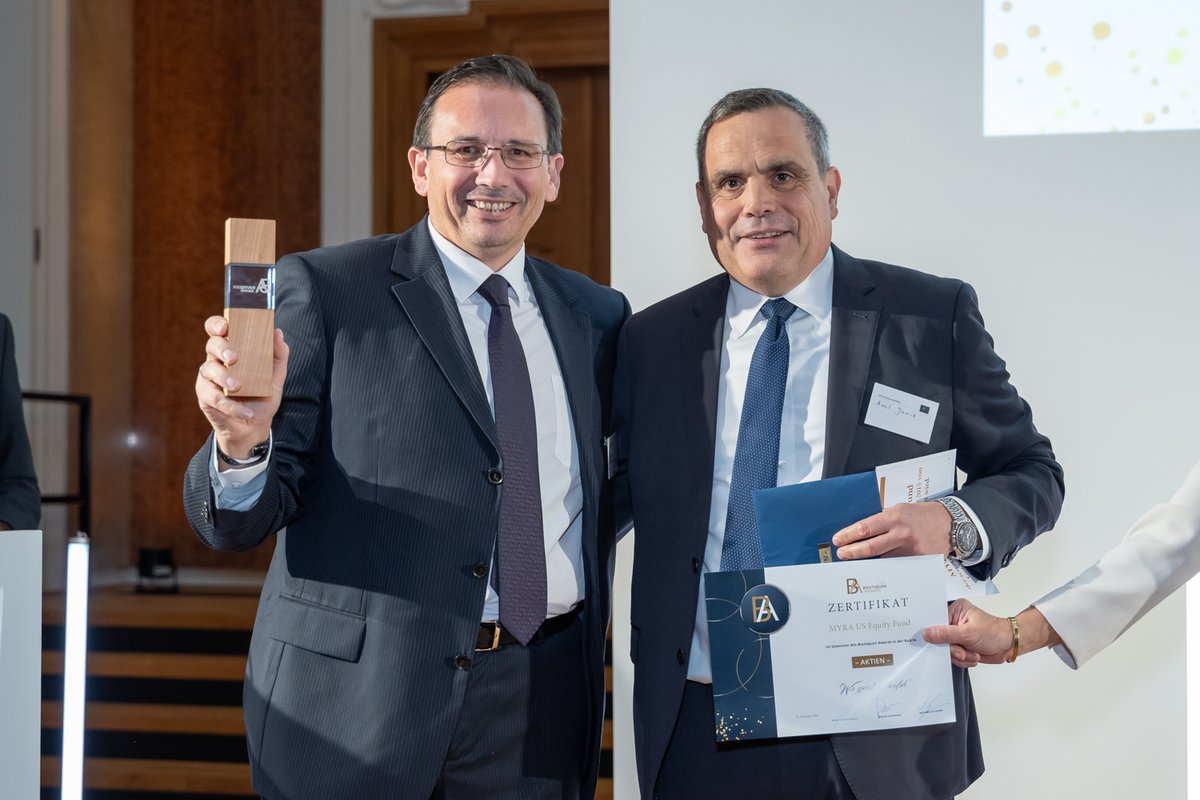 🏆 MYRA US Equity Fund gewinnt den 𝗕𝗼𝘂𝘁𝗶𝗾𝘂𝗲𝗻 𝗔𝘄𝗮𝗿𝗱 𝟮𝟬𝟮𝟰 in der Kategorie "Aktien" 🏆

linkedin.com/feed/update/ur…