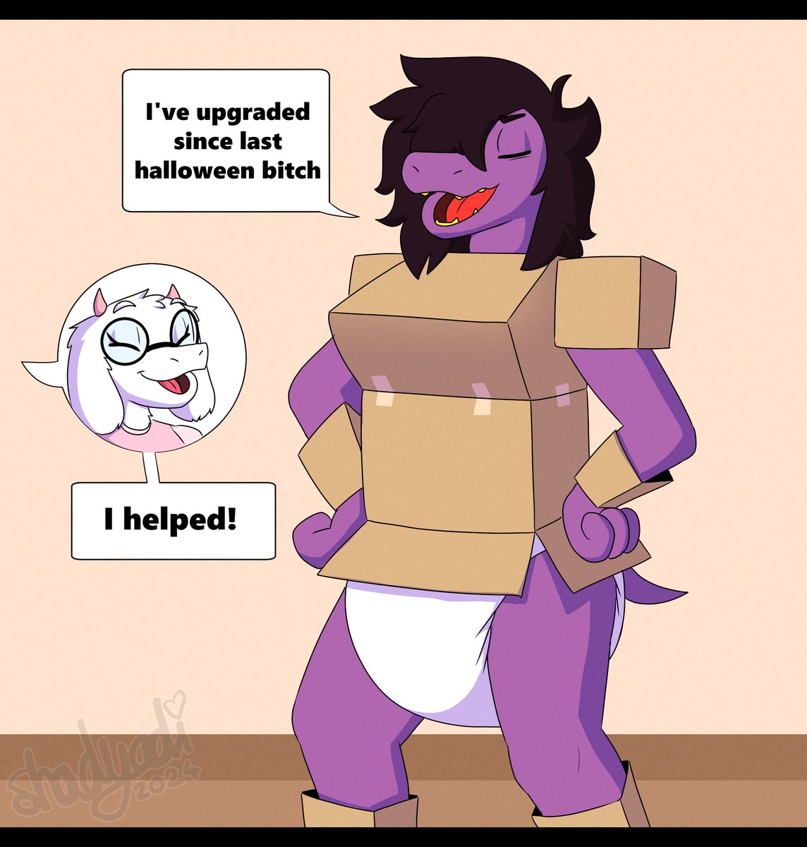 Shadyadi1's tweet photo. Pamptober Day 14 : Glue
She really improved her costume since that one Halloween ! https://t.co/yw3iY4BpC0