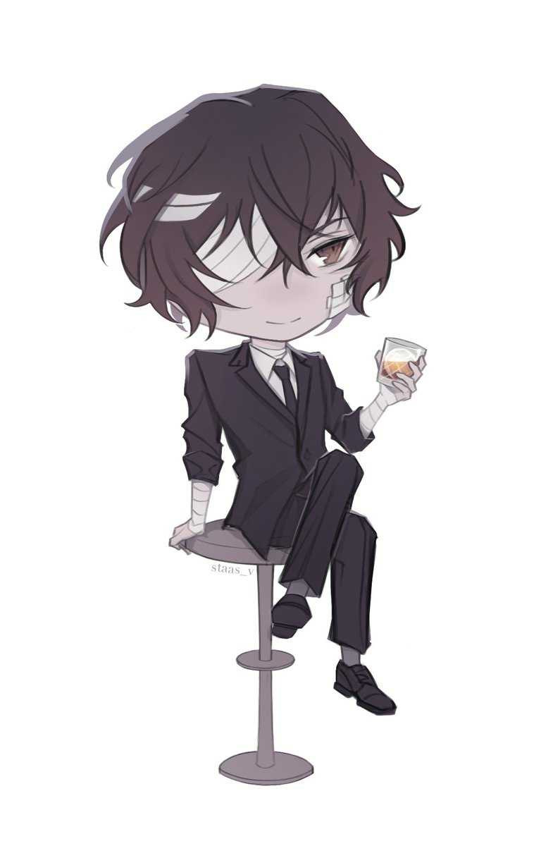 i combined bsd game style with my own style to draw chibi dazai