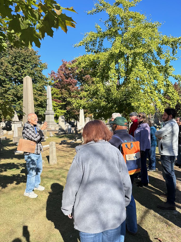 Great day for a cemetery tour with Connecticut State Archaeologist Emeritus Dr. Nick Bellantoni! #cneha2024
