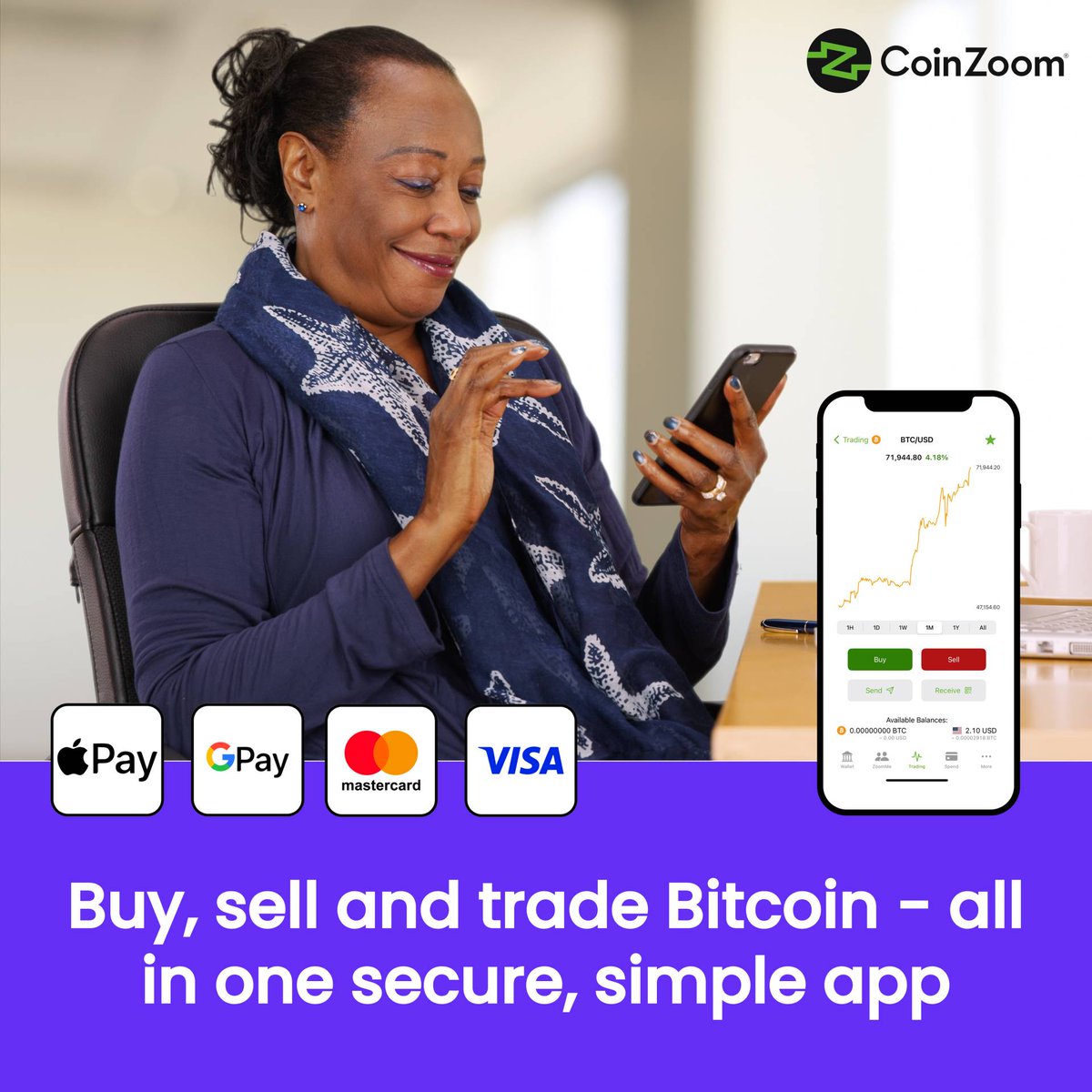 Buy your first Bitcoin in minutes with Apple Pay, Google Pay, debit or  credit cards. Download our app to get started. iOS App:  https://t.co/n5lhEMroQh Android App: https://t.co/rvJ8eMuFbG