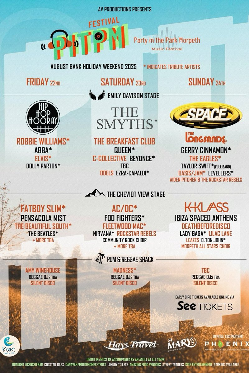 🔥🔥85% of Early Birds Gone🚀🚀🚀🚀🚀
GET YOUR TICKETS AT THE CHEAPEST PRICE FOR NORTHUMBERLAND’S BIGGEST FAMILY WEEKEND FESTIVAL 🎟️🏃‍♀️💨➡️ bit.ly/4cVNoCB