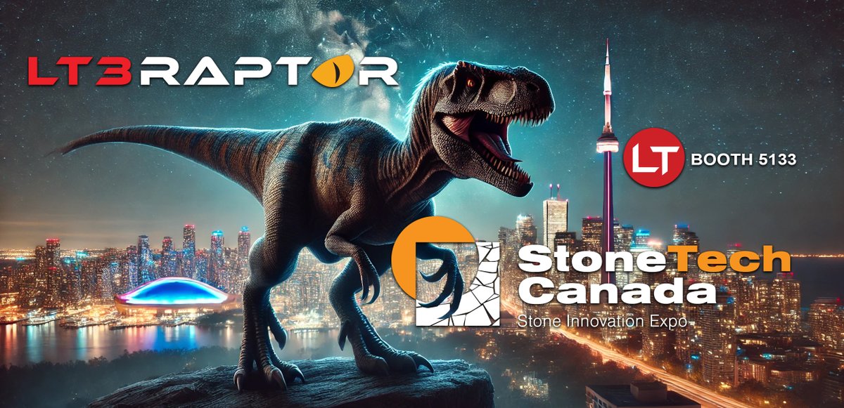 TORONTO, ON | October 22-24
THE INTERNATIONAL CENTRE - HALL 5

Join us and our distributor Laser Template for StoneTech Canada and see the LT-2D3D and LT3Raptor in action! Make plans to attend by registering at the link below and we'll see you in Toronto! stonetechcanada.com