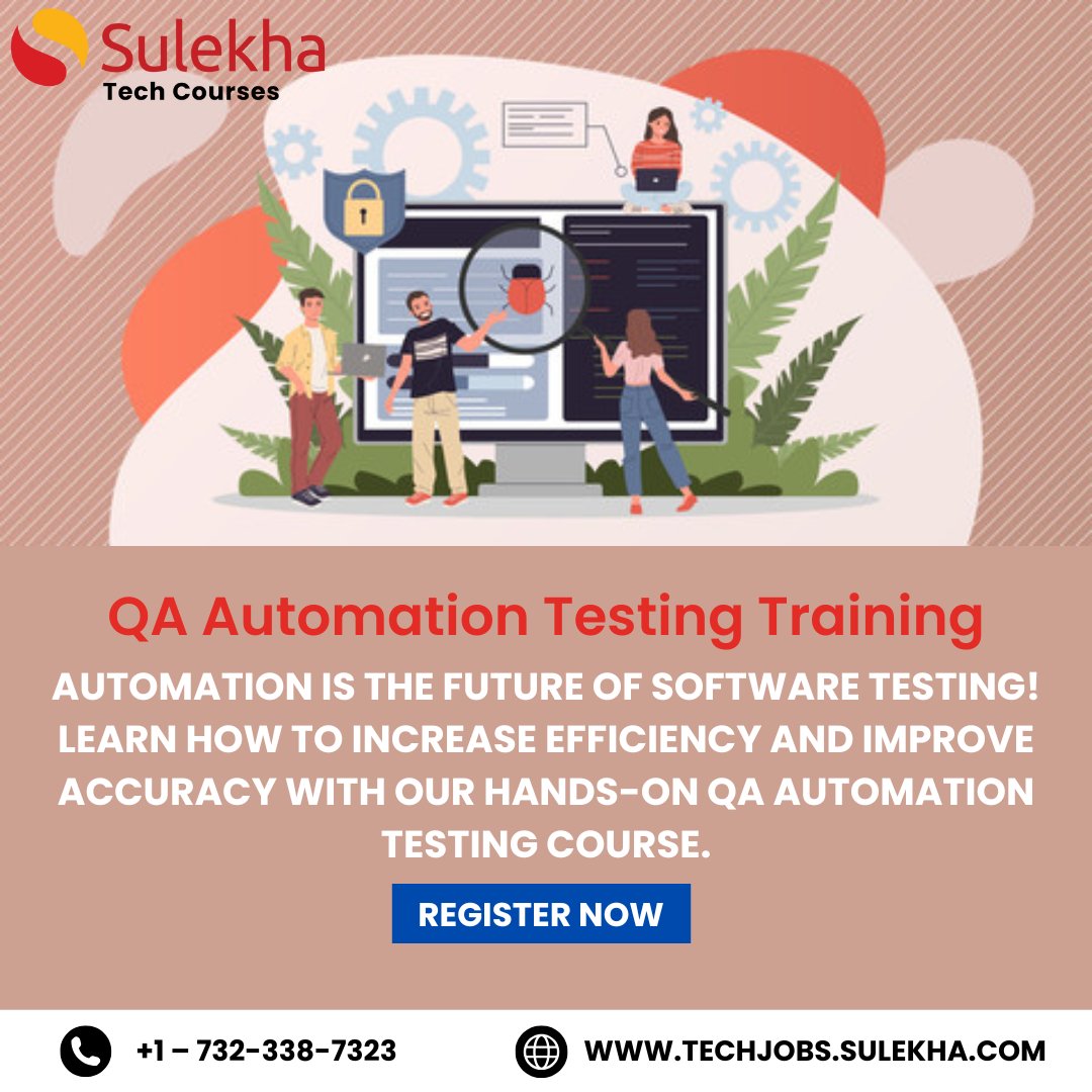 Sulekha_US's tweet image. Master the tools and techniques needed to automate software testing. Streamline processes, reduce errors, and stay ahead in the tech industry. Certification included!

Test Link: 
Course Link: 

#QAAutomation #sulekhaittraining