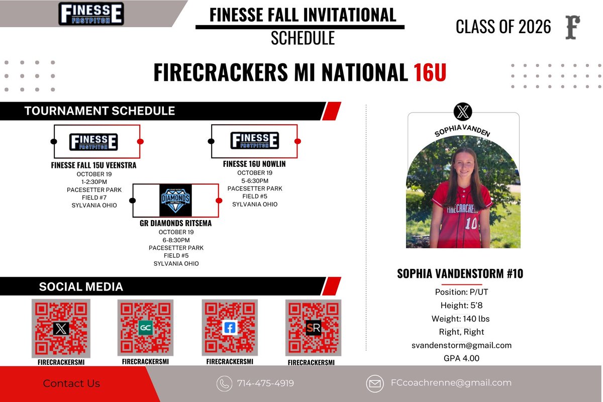 SophiaVanden's tweet photo. I am looking forward to getting back on the field with my teammates this weekend at the Finesse Invitational in Sylvania, Ohio. https://t.co/pwGK1CLIQe