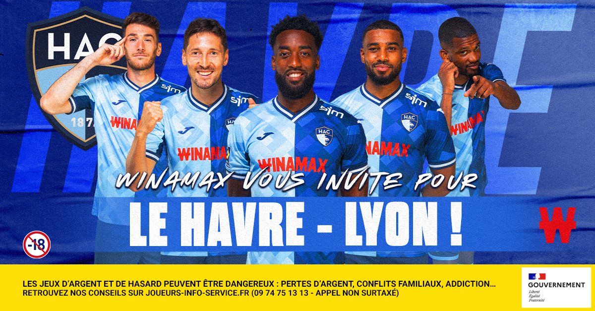 WinamaxSport's tweet photo. ⚽️ Un lot de 2 places VIP est à gagner pour @HAC - Lyon, samedi 20/10 à 15h !

🎁 Pour participer : retweetez ce tweet, suivez @WinamaxSport et répondez avec votre pseudo Winamax.

👉 Tirage au sort à 21h00 !

📄 Règlement > https://t.co/J6zNcECD4Y https://t.co/1DBugBS6TL