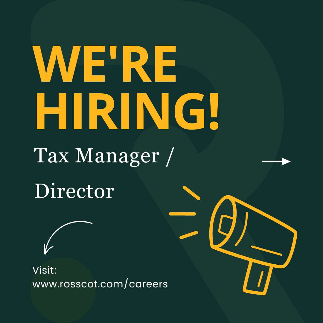 RosscotJSY's tweet image. 📢 We’re Hiring! Tax Director Position Available 📊 Ready to lead and make an impact? Visit rosscot.com/careers 🚀 #TaxDirector #JoinOurTeam #RosscotCareers #JoinOurTeam #RosscotJersey #JerseyCI #JerseyAccountants #JerseyBusiness #JobsInJersey #JerseyRecruitment