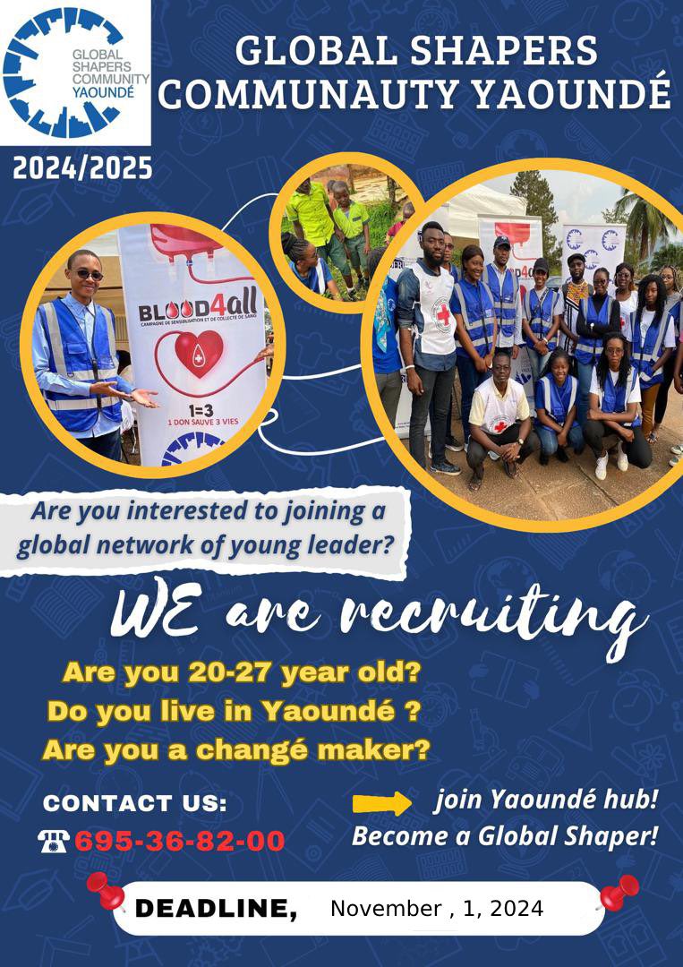 Calling eligible young leaders!

"Passionate about driving change? Join a community of young leaders shaping the future of Yaoundé and beyond!

Join our dynamic community by applying here: docs.google.com/forms/d/e/1FAI…

GOOD LUCK!!!!