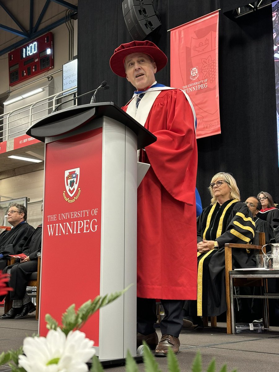 “You are emerging into a world that needs your energy, needs your creativity more than ever. You are the new voices of innovation and the architects of tomorrow’s solutions.” 

-Dr. Stephen Borys, Honorary Doctorate recipient 

#UWinnipegGrad