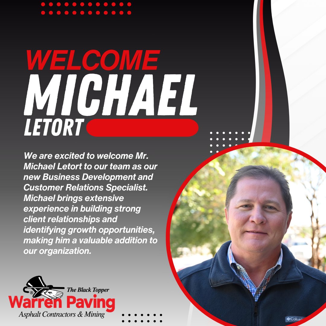 Please join us in welcoming Mr. Michael Letort as our new Business Development and Customer Relations Specialist. We are confident that his expertise will be a valuable asset to our team. Welcome, Michael!🎉👏