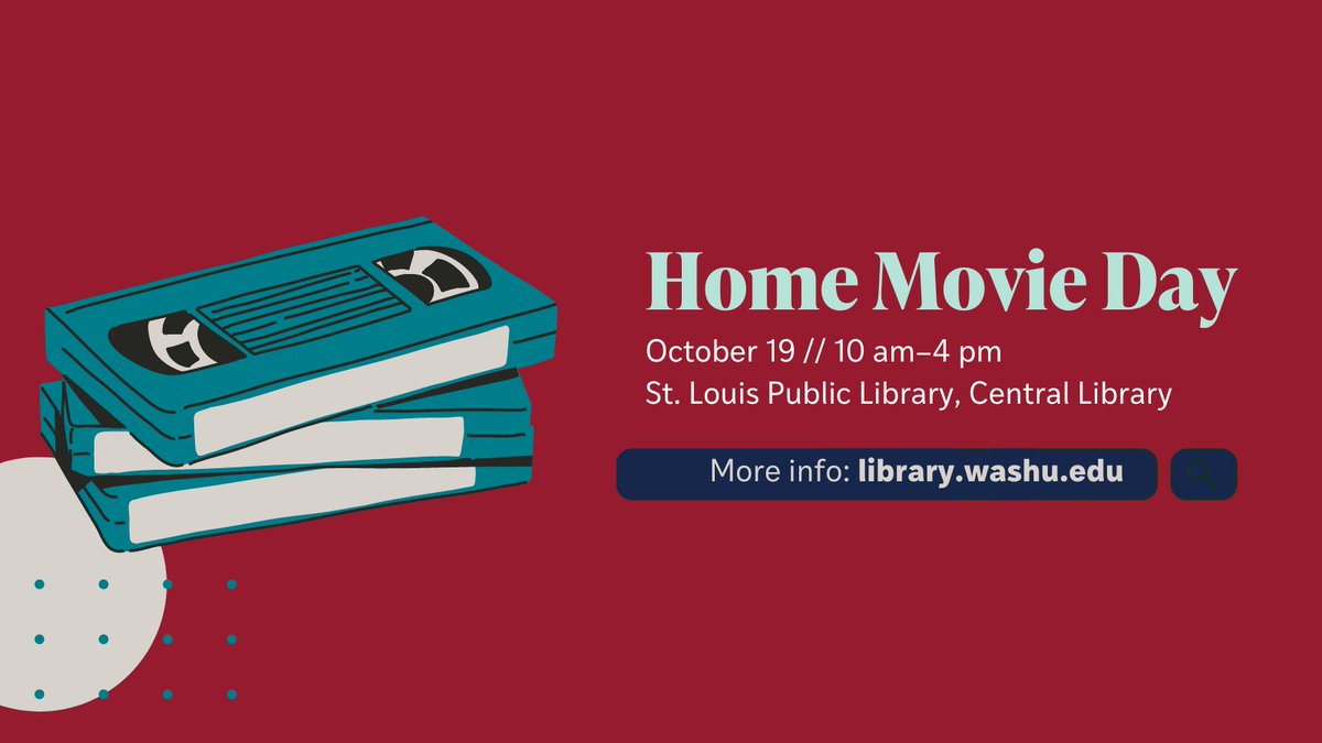 WashU Libraries (@washulibraries) on Twitter photo Time to bring out your old home movie! Home Movie Day at <a href="/STLpubLibrary/">St. Louis Public Library</a> is a celebration of home movies and learning about preservation. There will be a workshop on media preservation led by Andy Uhrich, WashU curator of film & media & screening of home movies. Time to bring out your old home movie! Home Movie Day at <a href="/STLpubLibrary/">St. Louis Public Library</a> is a celebration of home movies and learning about preservation. There will be a workshop on media preservation led by Andy Uhrich, WashU curator of film & media & screening of home movies.