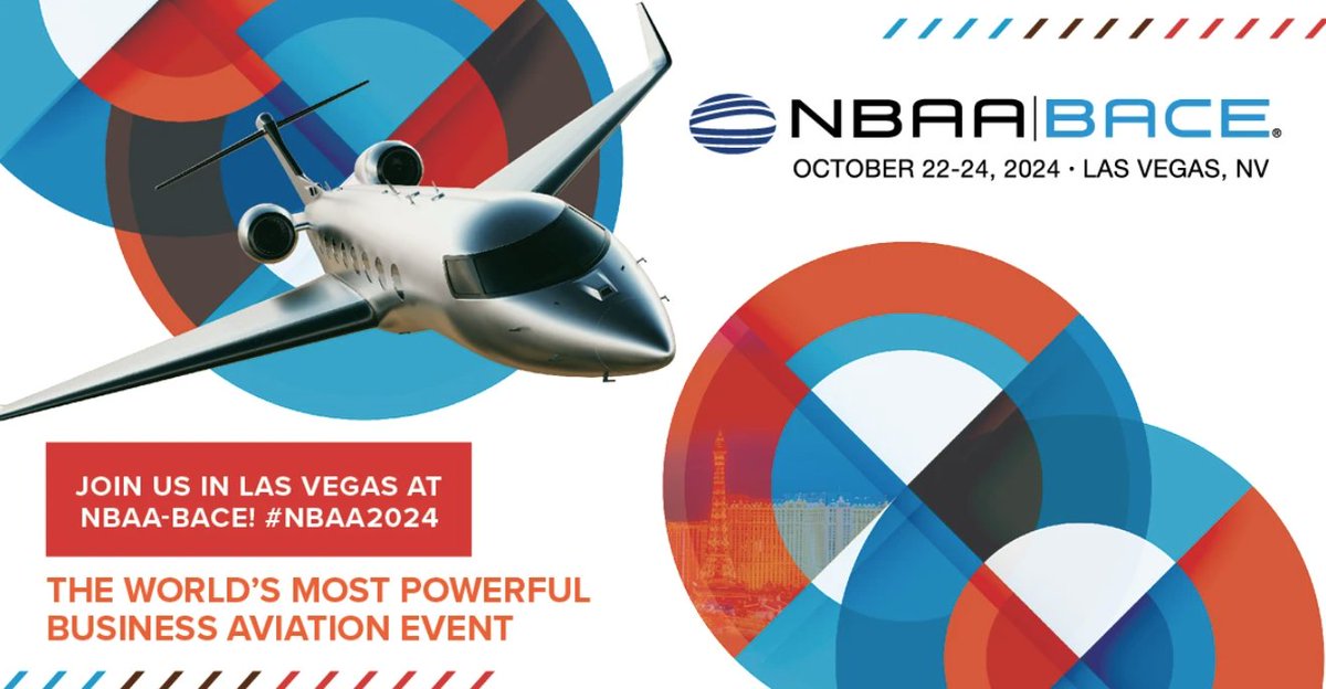 GillAviation's tweet photo. We’ll be exhibiting at #NBAA2024 in Las Vegas! Register today and come visit us at booth #501 from Oct. 22 to 24! https://t.co/xnNOLb9Ym6