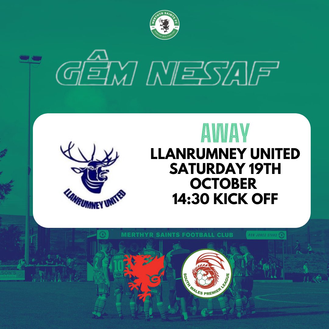 We’re back on the road as we travel down to take on <a href="/LlanUtdFC/">Llanrumney United FC</a> in league action! 🟢⚪️

<a href="/SWPLInfo/">South Wales Premier League</a>