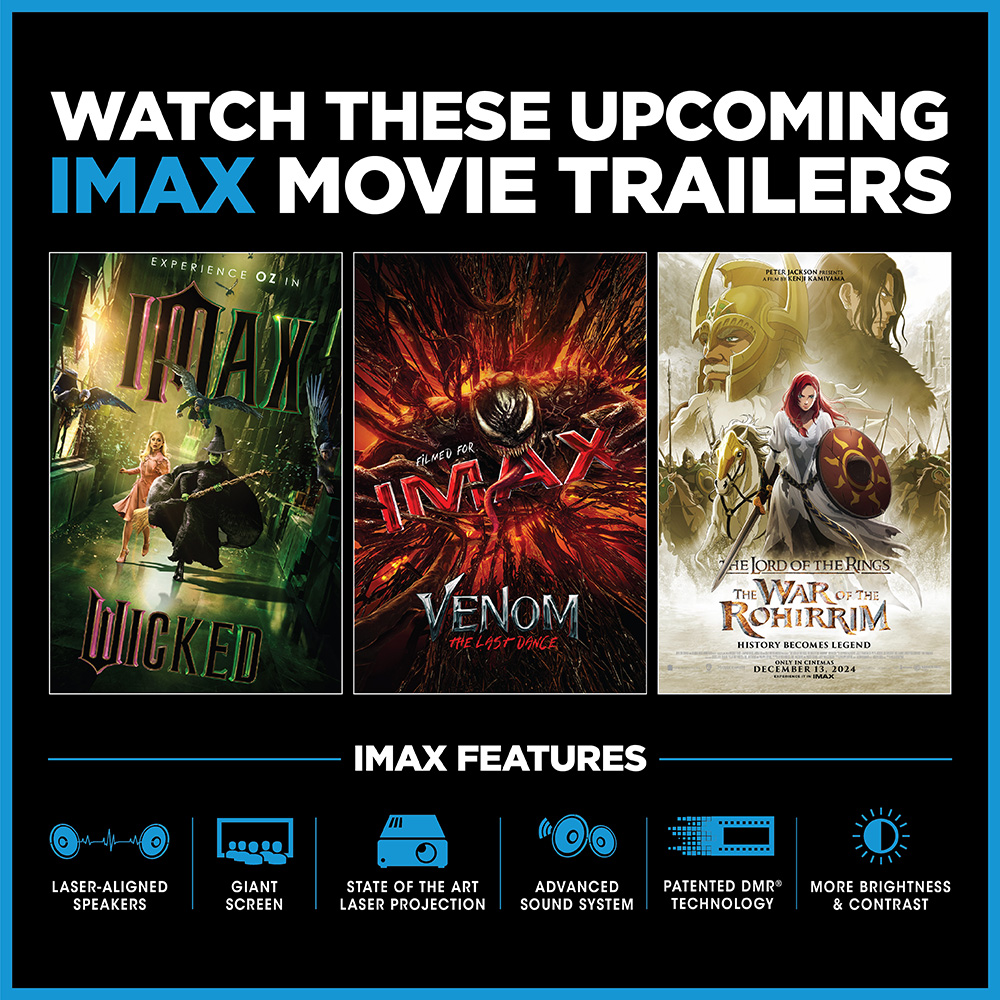 _PVRCinemas's tweet photo. IMAX Thrills for Just ₹1! 🎥💥
Catch exclusive IMAX movie trailers for the latest movies exclusively at PVR INOX.
.
.
.
#IMAX #TrailersScreeningShow #IMAXTrailersAt1 #IMAXTrailers #VenomTheLastDance #Wicked #TheLordoftheRings #TheWaroftheRohirrim https://t.co/LKtDZ3s2zS