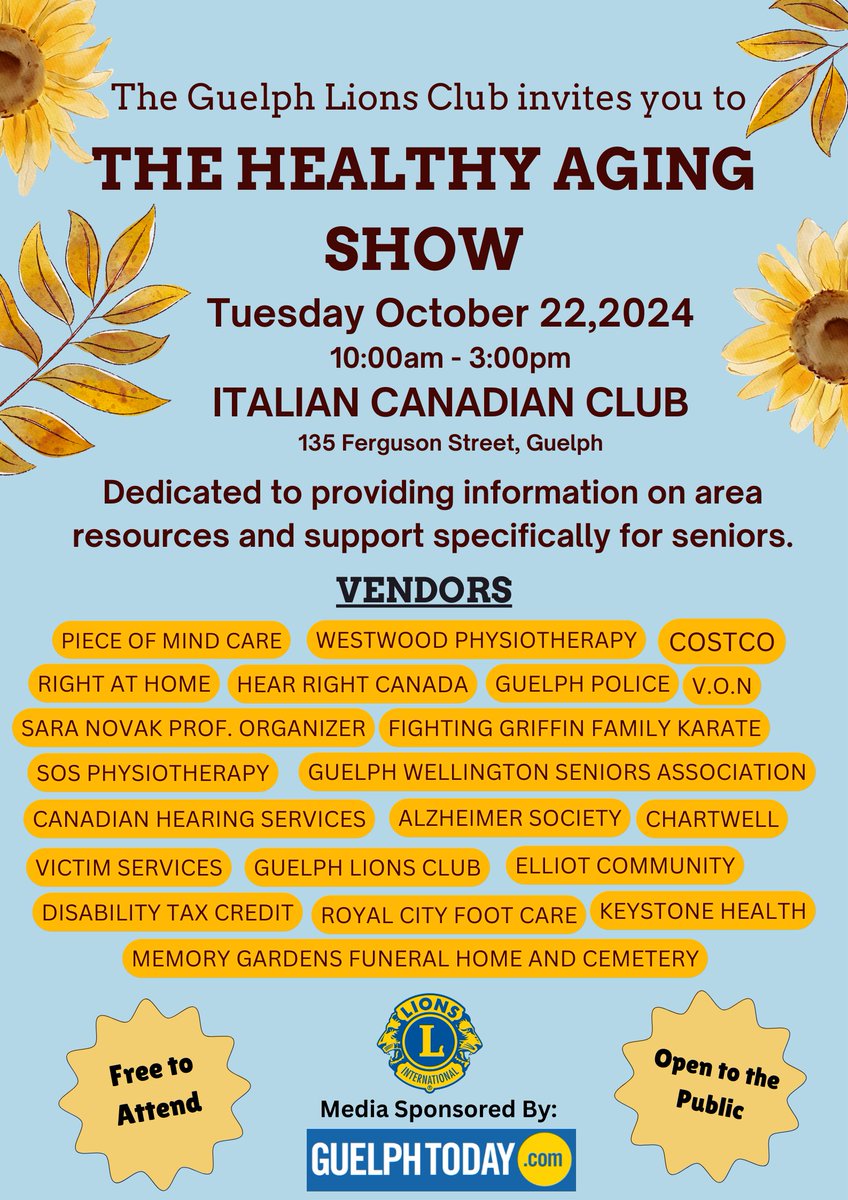 CompassCSGW (@compass_csgw) on Twitter photo We will be at <a href="/guelphlionsclub/">guelphlionsclub</a> Healthy Aging Show on Tuesday, October 22. Be sure to drop by and say hi! We will be at <a href="/guelphlionsclub/">guelphlionsclub</a> Healthy Aging Show on Tuesday, October 22. Be sure to drop by and say hi!
