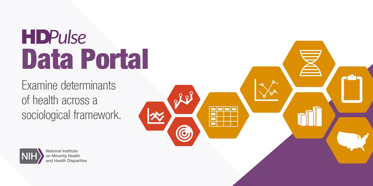 NIMHD's tweet image. The #HDPulse Data Portal provides a wide range of statistics to help spark action to reduce #HealthDisparities throughout the United States and its territories. 🔎 Explore the tool. bit.ly/4g5