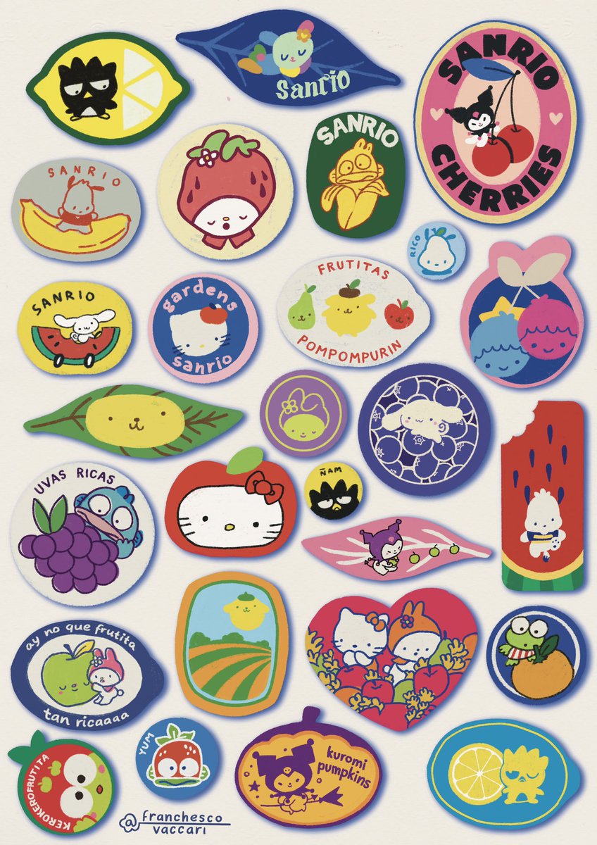 franchescovacc's tweet image. sanrio pegatinas de fruta!!!

#cute #stickers