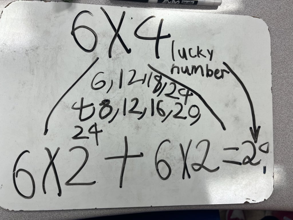 LaurieCorrNPSD's tweet photo. So many ways to solve the same multiplication problem! Look at these #MathKnights! ๐ง ๐#smartsharks @OakPark_NPSD https://t.co/RxBz9HmRlg