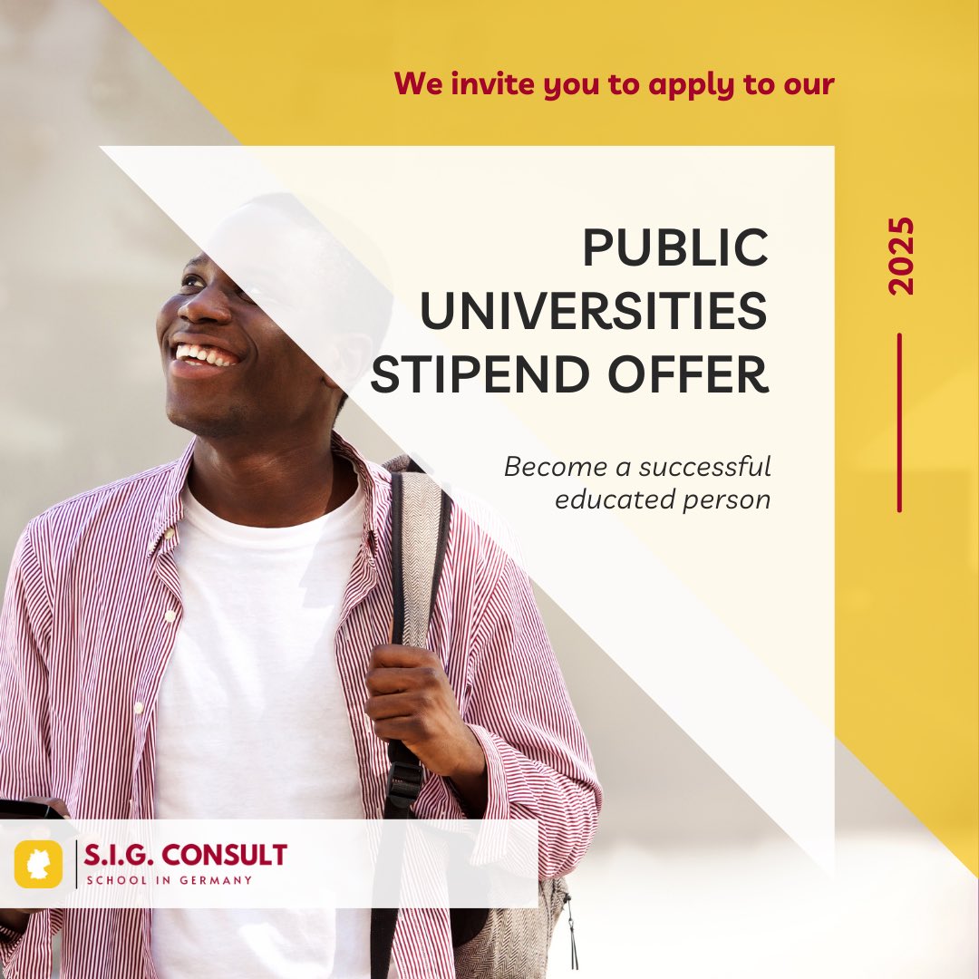 schoolingermany's tweet photo. SCHOLARSHIPS AND STIPENDS: APPLICATIONS OPEN TODAY. SCHOOL IN GERMANY IN 2025 IN PRIVATE AND PUBLIC UNIVERSITIES. TAKE ADVANTAGE TODAY. No slots will be reserved. https://t.co/vS8EIMNaPt