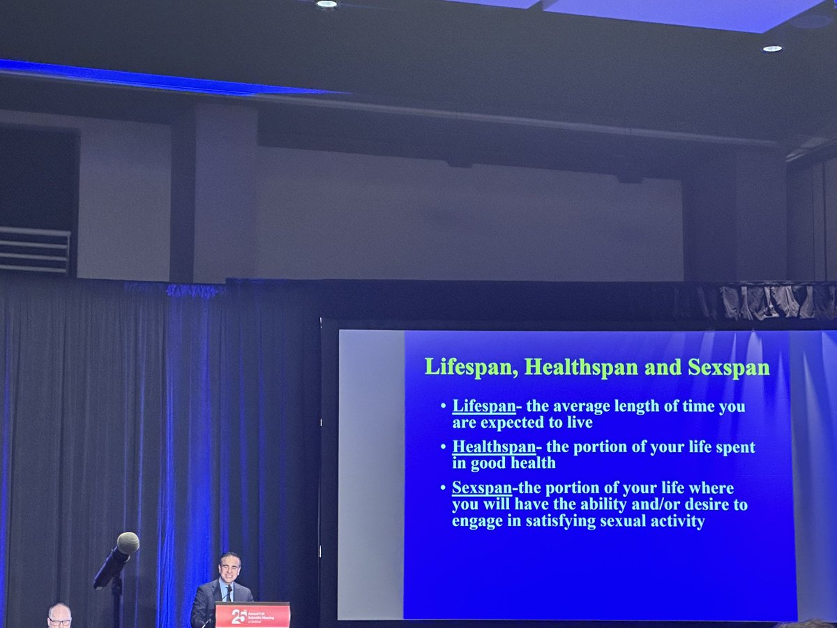 DrDenise_'s tweet photo. #SMSNA24 Awesome and insightful talk by our President @DrMohitKhera . Do you know the difference between sex span and health span?! Great tips on prolonging sex span by focusing on diet, sleep, and stress reduction. @SMSNA_ORG https://t.co/usF1vtNFlW