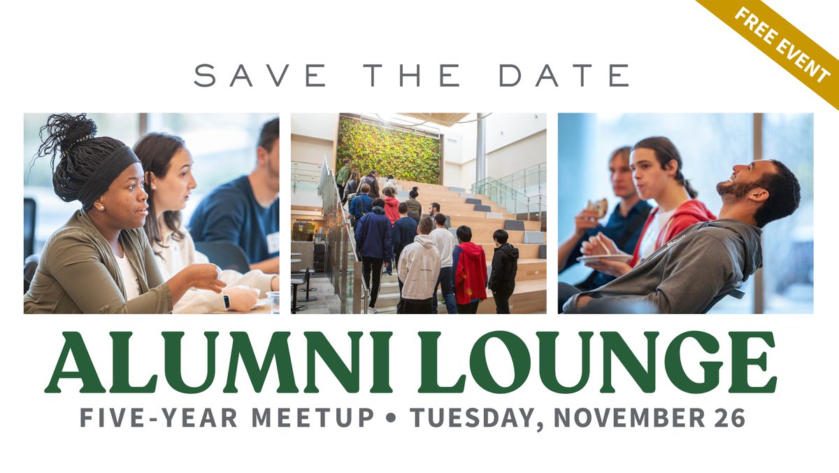 SAVE THE DATE  Graduates from the classes of '20-'24 are invited to join us for the Alumni Lounge Five-Year Meetup on Tuesday, November 26.  There will be pizza, refreshments, &amp; chances to win alumni gear. Look for a registration link in the alumni newsletter later this month.