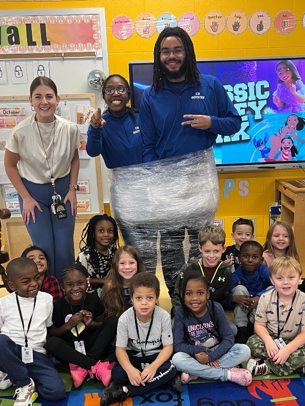 WBPBruins's tweet photo. These Baby Bruins have had a big week! First, they earned special incentives as a top-earning class in our Boosterthon.  Next, they rocked our DanceFit day.  And, they finished strong at a dance party with special guests for 10 days as Lanyard Leaders- well done! #WeAreBruins https://t.co/HnOz071muj