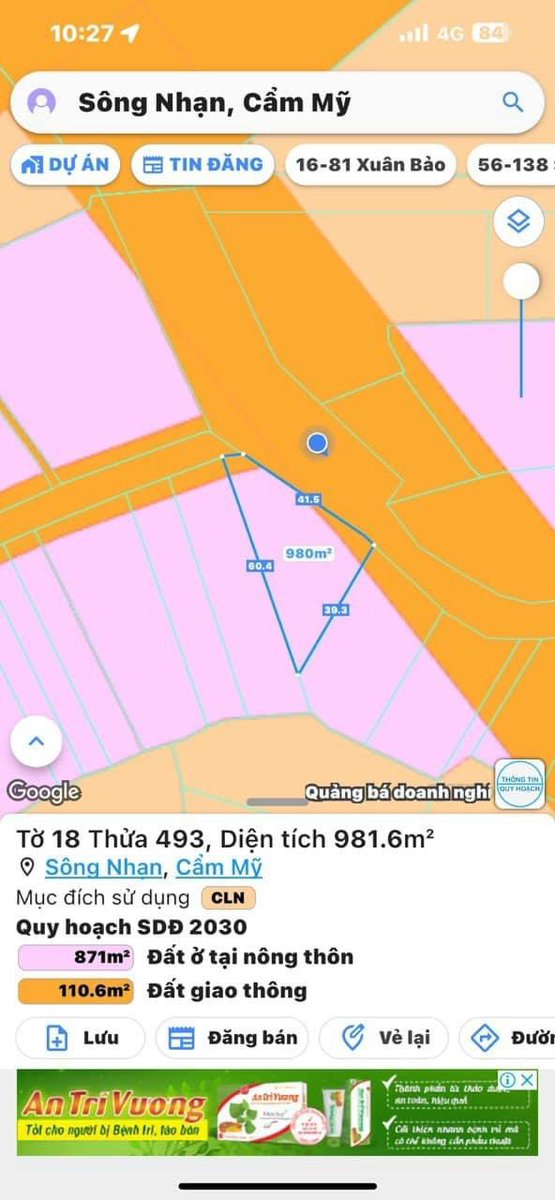 Thanlanh85's tweet photo. Gần 1 Sào góc 2 Mặt tiền đường tỉnh lộ 780B Sông Nhạn Cẩm Mỹ 
- Đường nhựa hiện hữu quy hoạch mở rộng 45m
- Mặt tiền đường 780B được 41m 
- Cách Sân bay chỉ 6km 
- Quy hoạch đất ở hiện hữu  , lên thổ cư ok
- Giá  bán 3ty
Zalo    0942686161 - 0943686161 https://t.co/PLECTAb3ZT