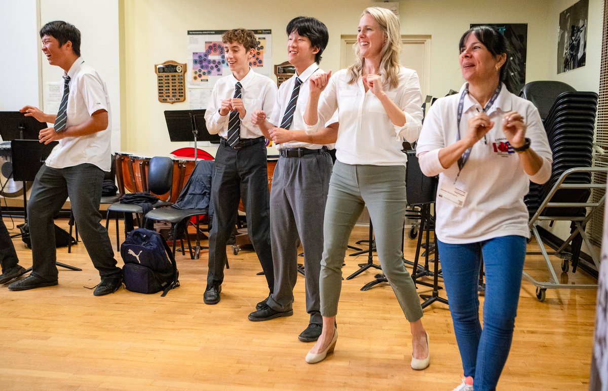 As part of Hispanic Appreciation Week, Daya Aceituno visits Ashbury and holds a dance and percussion workshop! Daya is a Cuban euphonium player, band leader, and educator. She is the director of Banda Boyeros, Cuba's only band that dances while performing.