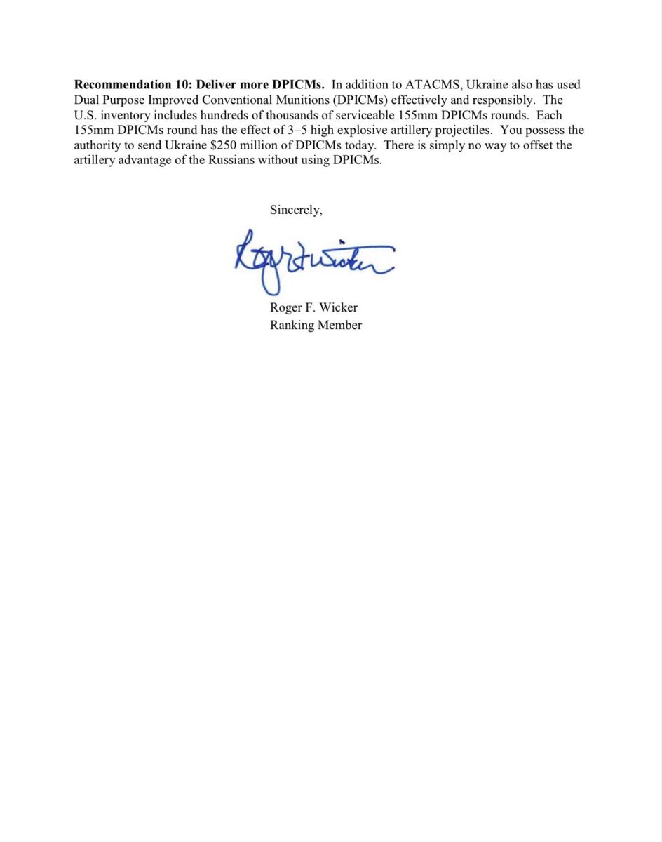 I talked to President Biden.

In the last 90 days of his term, he needs to exercise his responsibilities as commander-in-chief and give Ukraine the weapons it needs to make a “substantial difference” on the battlefield.

I shared my recommendations:
