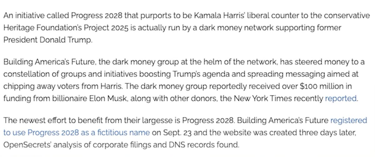 PENNSYLVANIA Voters, this is for you. You will be getting flyers in the mail purporting to be from the Harris campaign promoting her 'Progress 2028' initiative. IT'S A SCAM funded by Elon Musk. Throw the flyer away! Do NOT follow the links or donate. IT'S A SCAM!