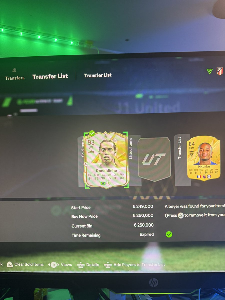 Bought dinho for 5.1mil last week… just sold him for 6.25🤣