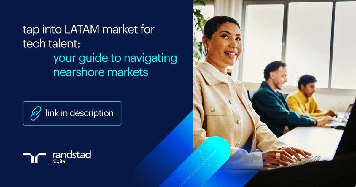In today’s tech-driven world, the demand for skilled #TALENT is soaring, &amp; the U.S. is feeling the pinch of skills shortages. #LATAM is emerging as a gamechanger for organizations looking to bridge the talent gap. Learn more: eu1.hubs.ly/H0d6R1B0

#RandstadDigital #TechTalent