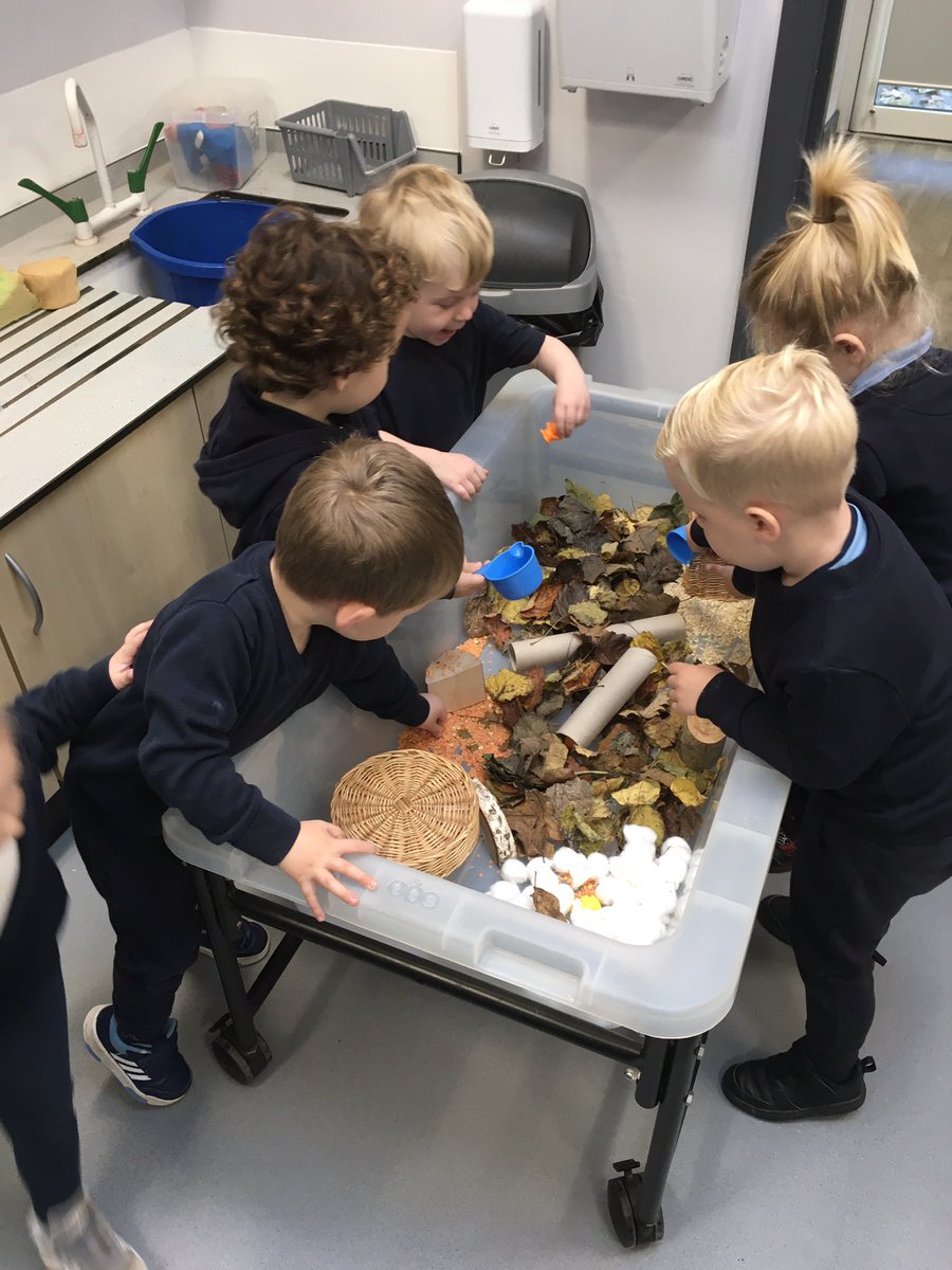 DinningtonFirst's tweet photo. Nursery went on a bear hunt this week in our forest, we had such a good time #opentonewexperiences. We did some fun activities linked to this. We also won the tidy classroom award #success. Well done to us! https://t.co/J4SN2OlF4u