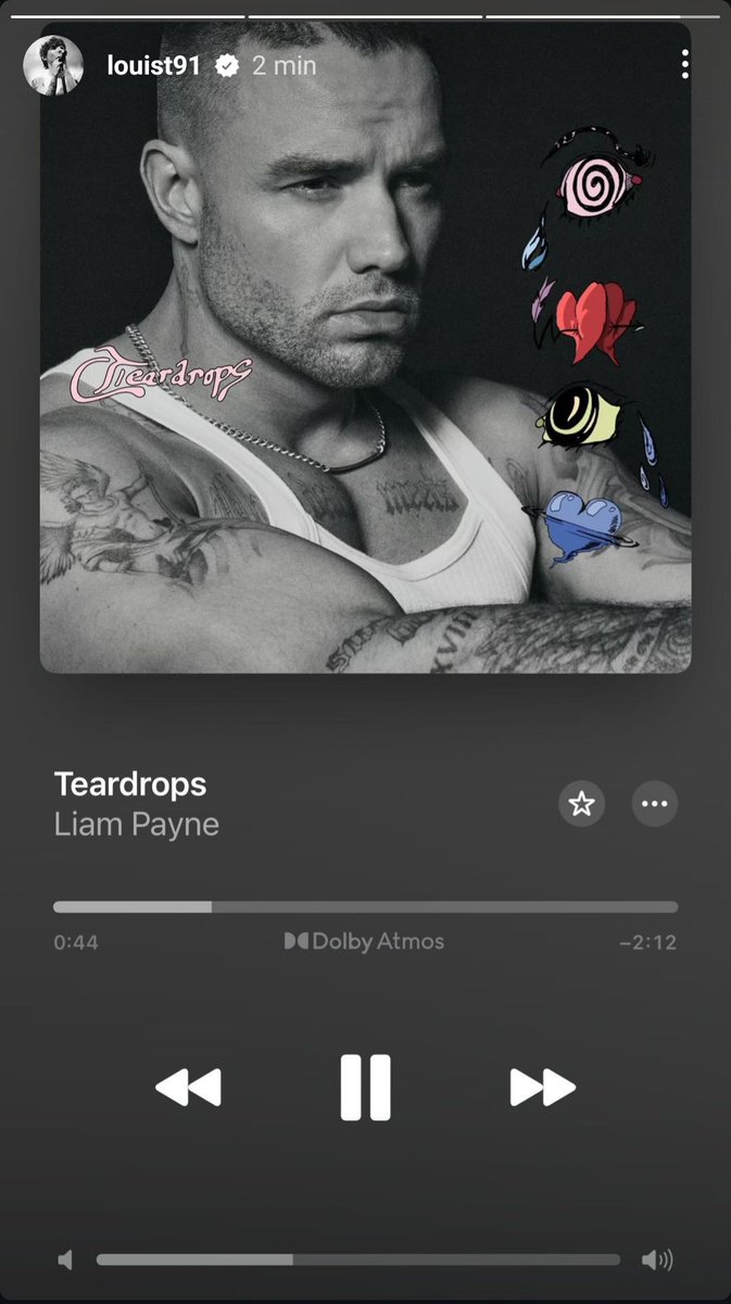 HLArgHQ's tweet photo. 📲| Louis compartió esta captura de la canción "Teardrops" de Liam, en sus historias de Instagram - 18.10.24 💔

https://t.co/e09N0n5sSH https://t.co/D7G5ki9Je4