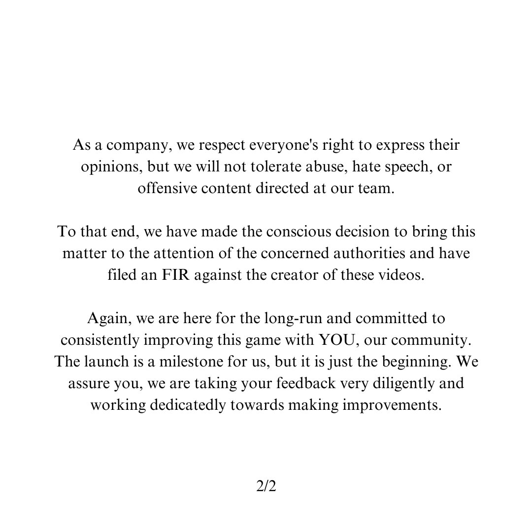 An important statement from SuperGaming