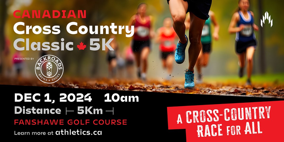 AthleticsCanada's tweet image. Are you ready for A Cross Country Race For All? Then register for the Canadian Cross Country Classic 5K, presented by BackRoads Brews + Shoes on December 1, part of the 2024 Canadian Cross Country Championships weekend.
athletics.ca/blog/2024/10/1…