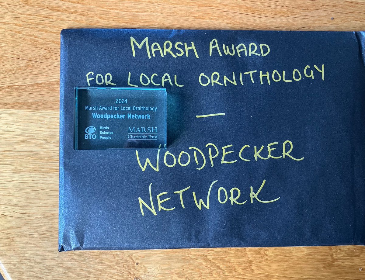 Honoured to accept the <a href="/MarshAwards/">Marsh Charitable Trust</a> for Local Ornithology at the <a href="/_BTO/">BTO</a> Awards Evening at @swla Natural Eye on behalf of all Woodpecker Network volunteers who have helped to find &amp; observe Lesser Spotted Woodpeckers &amp; nests &amp; gather data on this enigmatic &amp; fast declining species