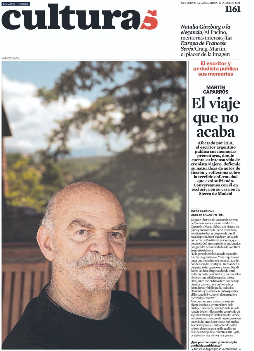 Martín Caparrós, gran referente del periodismo narrativo de nuestro tiempo, publica sus Memorias. <a href="/jorgecarrion21/">Jorge Carrión</a>  y Lisbeth Salas han mantenido un largo encuentro con él, y lo plasman mañana en Cultura/s de <a href="/LaVanguardia/">La Vanguardia</a> .