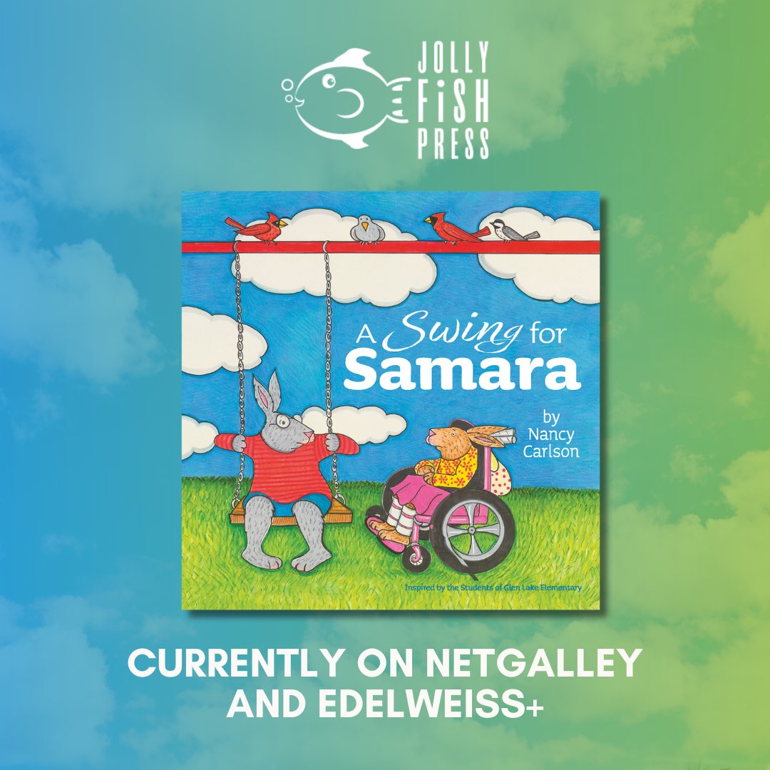 JollyFishPress's tweet photo. A SWING FOR SAMARA by Nancy Carlson is now available for early review!

Inspired by a true story, this picture book celebrates the power of inclusion and highlights the ways accessible playground equipment benefits all children.

https://t.co/gpOSTOBK67
https://t.co/xocWI8FpNW https://t.co/DNGShcUF84