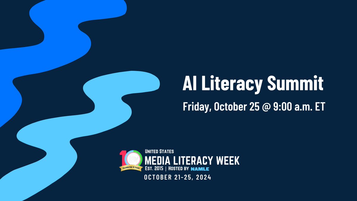 Our AI Literacy Summit is happening in just one week!

This is an interactive, participatory half-day program where we will examine the possibilities and challenges of advancing media literacy in the age of AI.

Check out our other events here 🔗 mlw.namle.org/events/