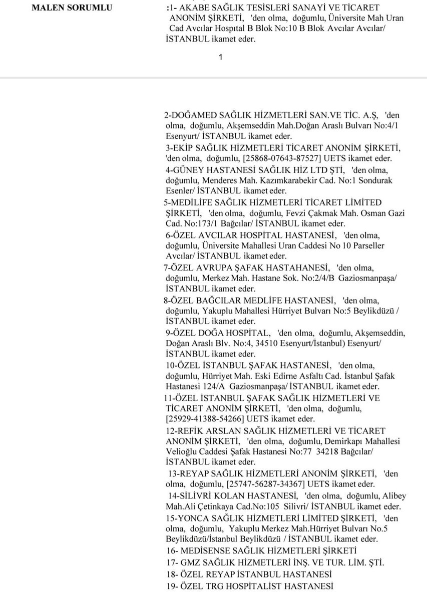 Bebek katili hastaneler.