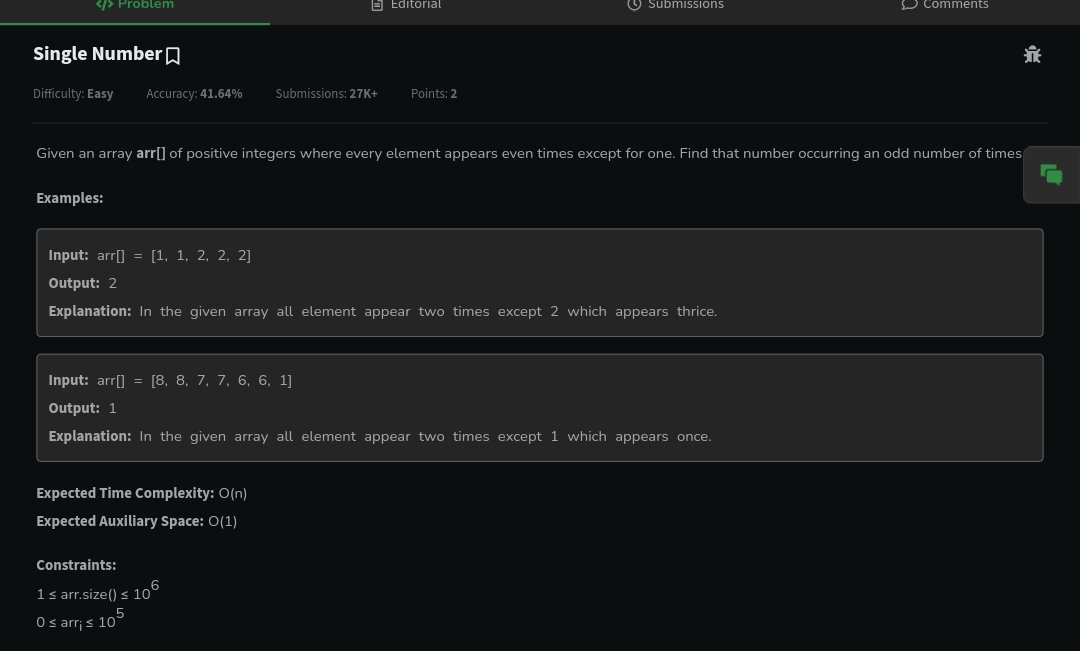 harshit_ne80081's tweet image. Day 29 of #ProblemSolving

Today&apos;s problems-
★(POTD) Single number.

#LearnJava #java #LearnToCode  #LearnInPublic #connect #BeingConsistent #letsconnect #dsa