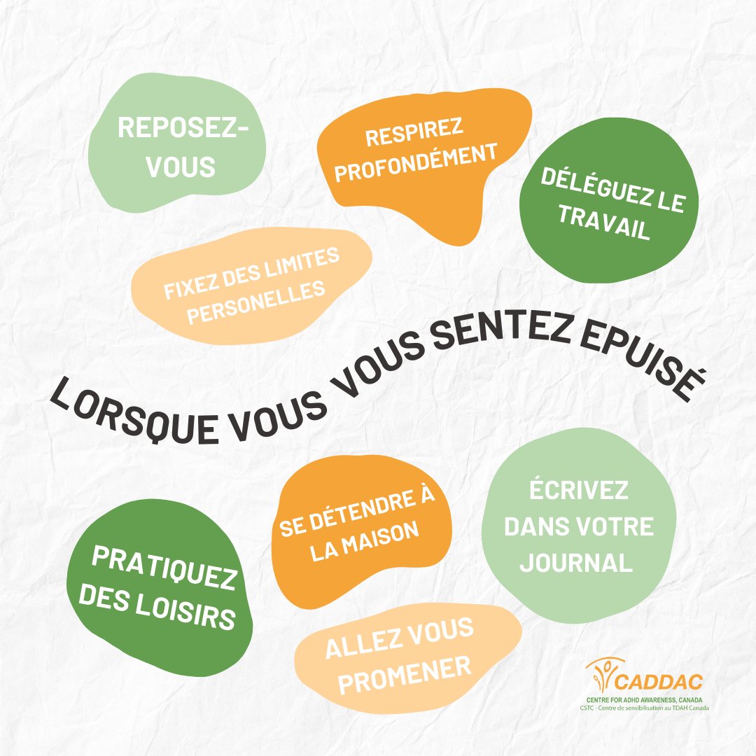 Le burnout #TDAH est un état d’épuisement physique, émotionnel et mental qui se manifeste chez les personnes atteintes de TDAH et qui résulte d’un stress prolongé et d’exigences excessives. Lorsque vous vous sentez épuisé(e), essayez ces astuces.